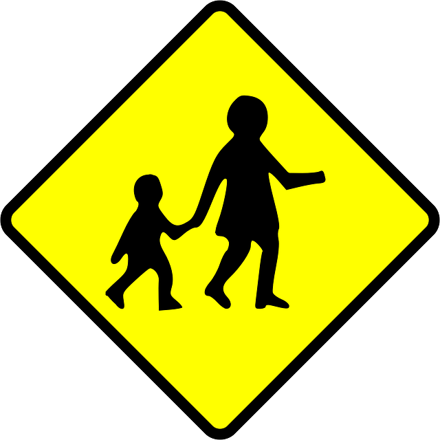 school, kids, crossing sign