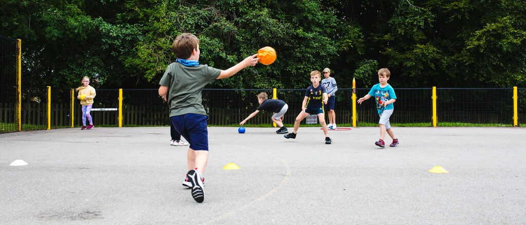 All the players in dodgeball need to keep moving, dodging balls!