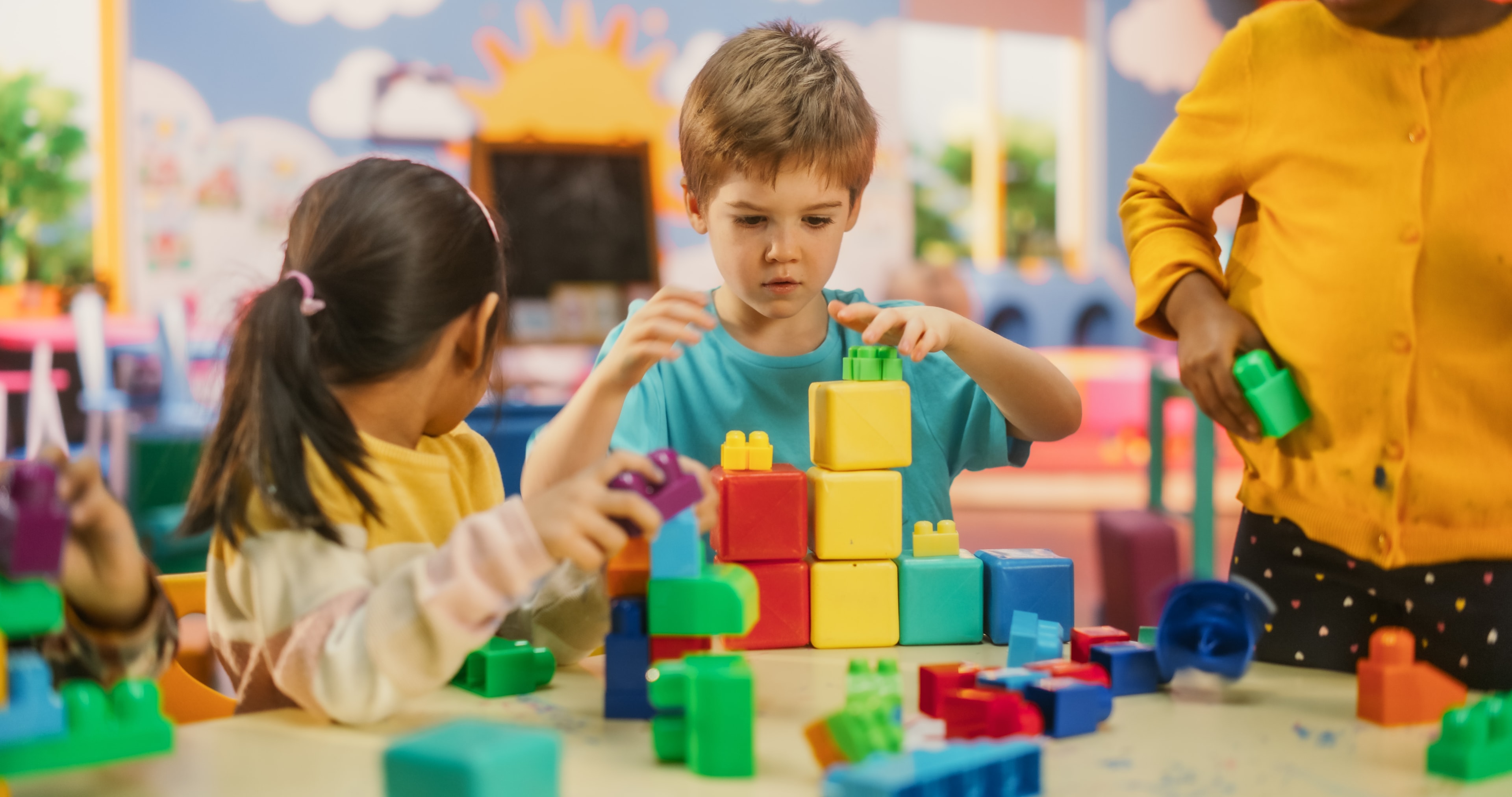 Building blocks is a classic game of imagination.